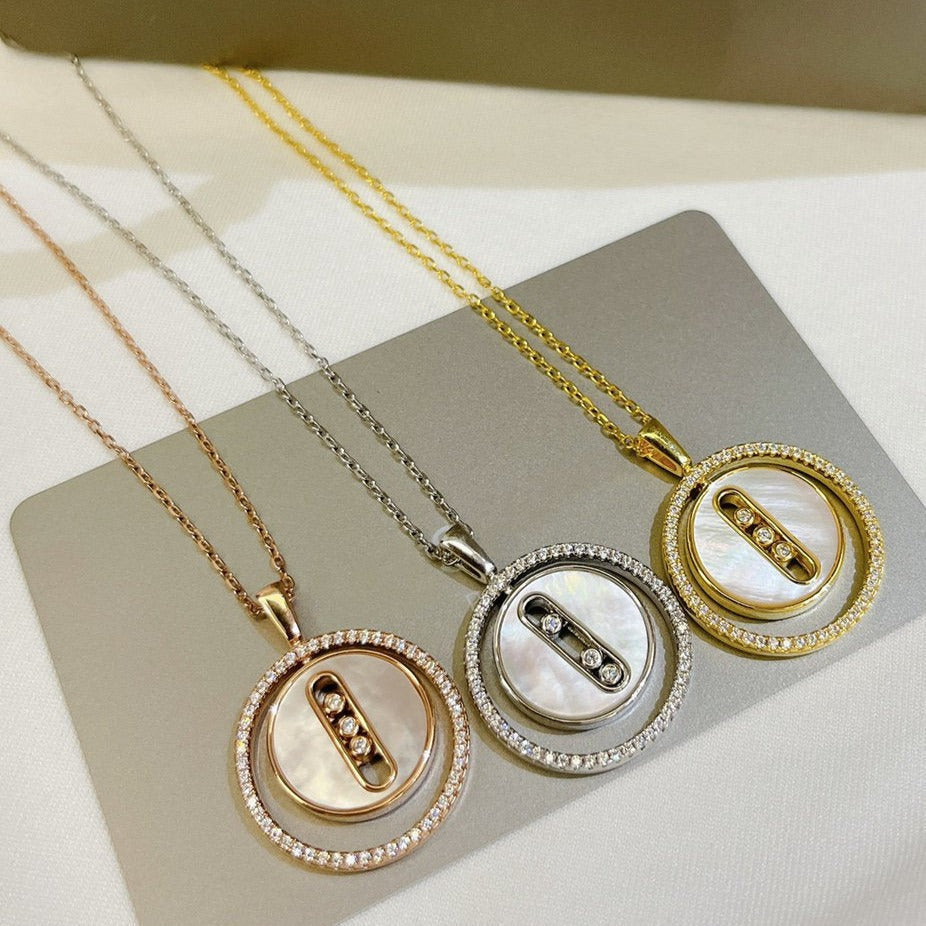 [ Moco ] Moco  MOVE MM NACRE BLANCHE DIAMOND NECKLACE