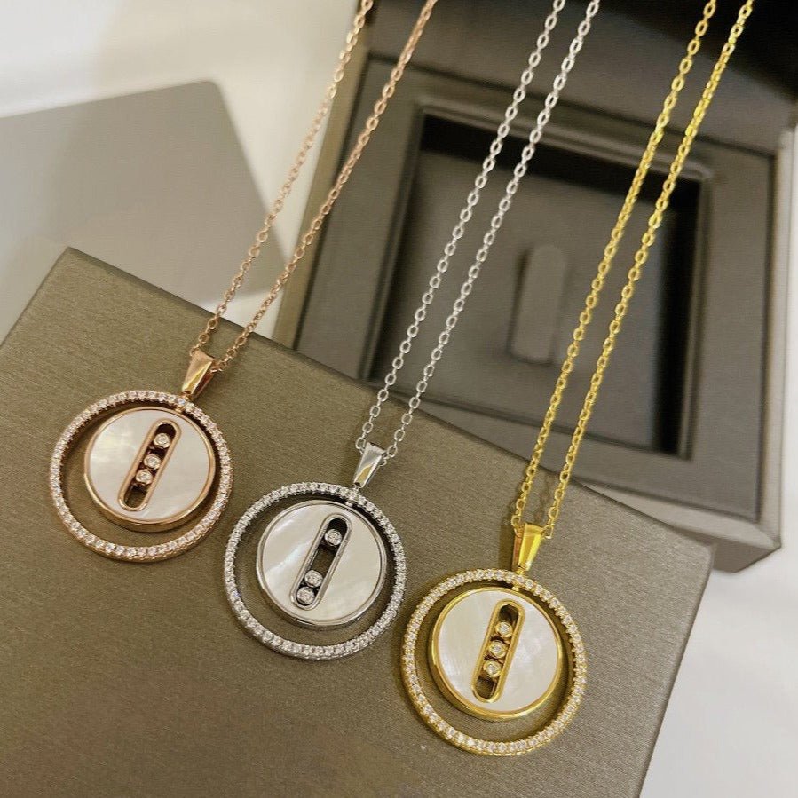 [ Moco ] Moco  MOVE MM NACRE BLANCHE DIAMOND NECKLACE