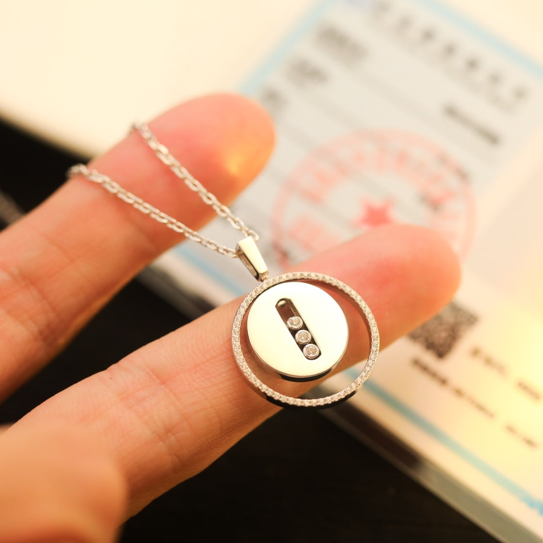 [ Moco ] Moco  MOVE MM SILVER DIAMOND NECKLACE