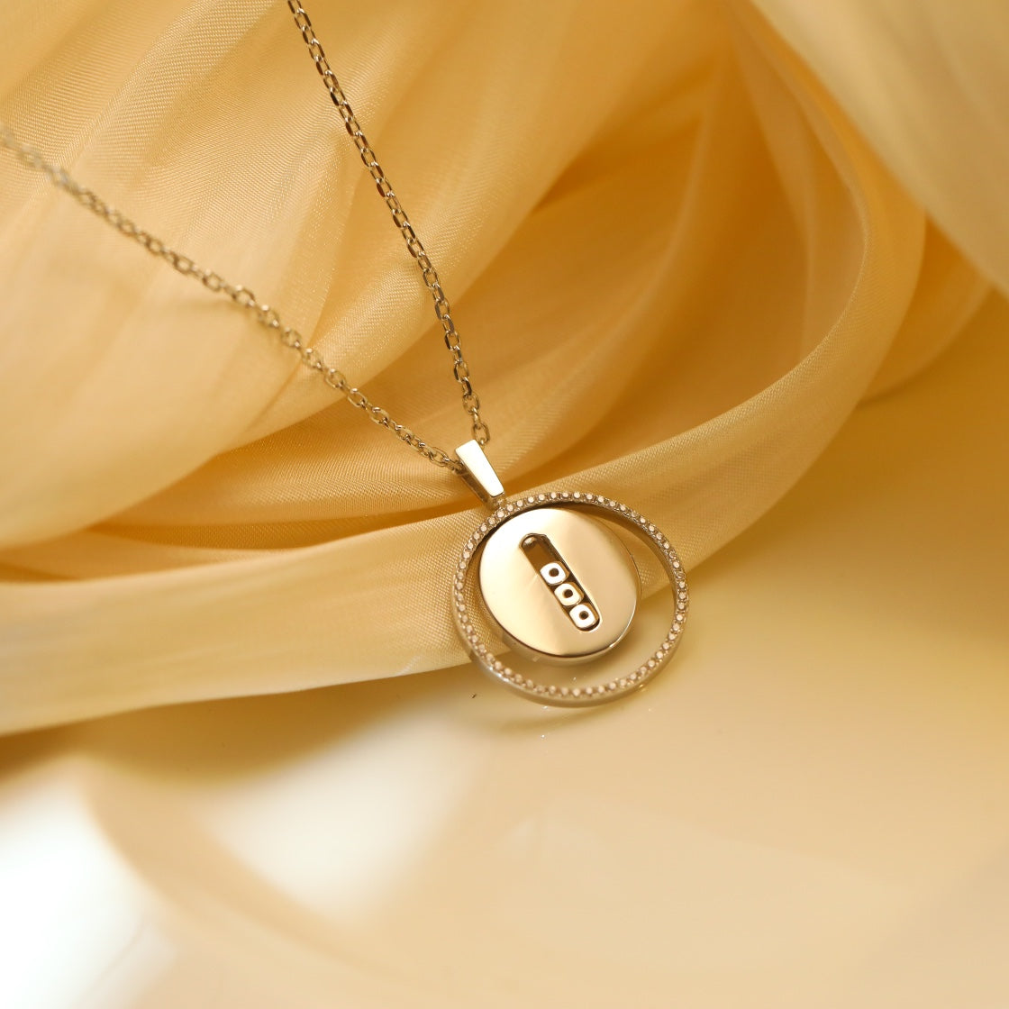 [ Moco ] Moco  MOVE MM SILVER DIAMOND NECKLACE
