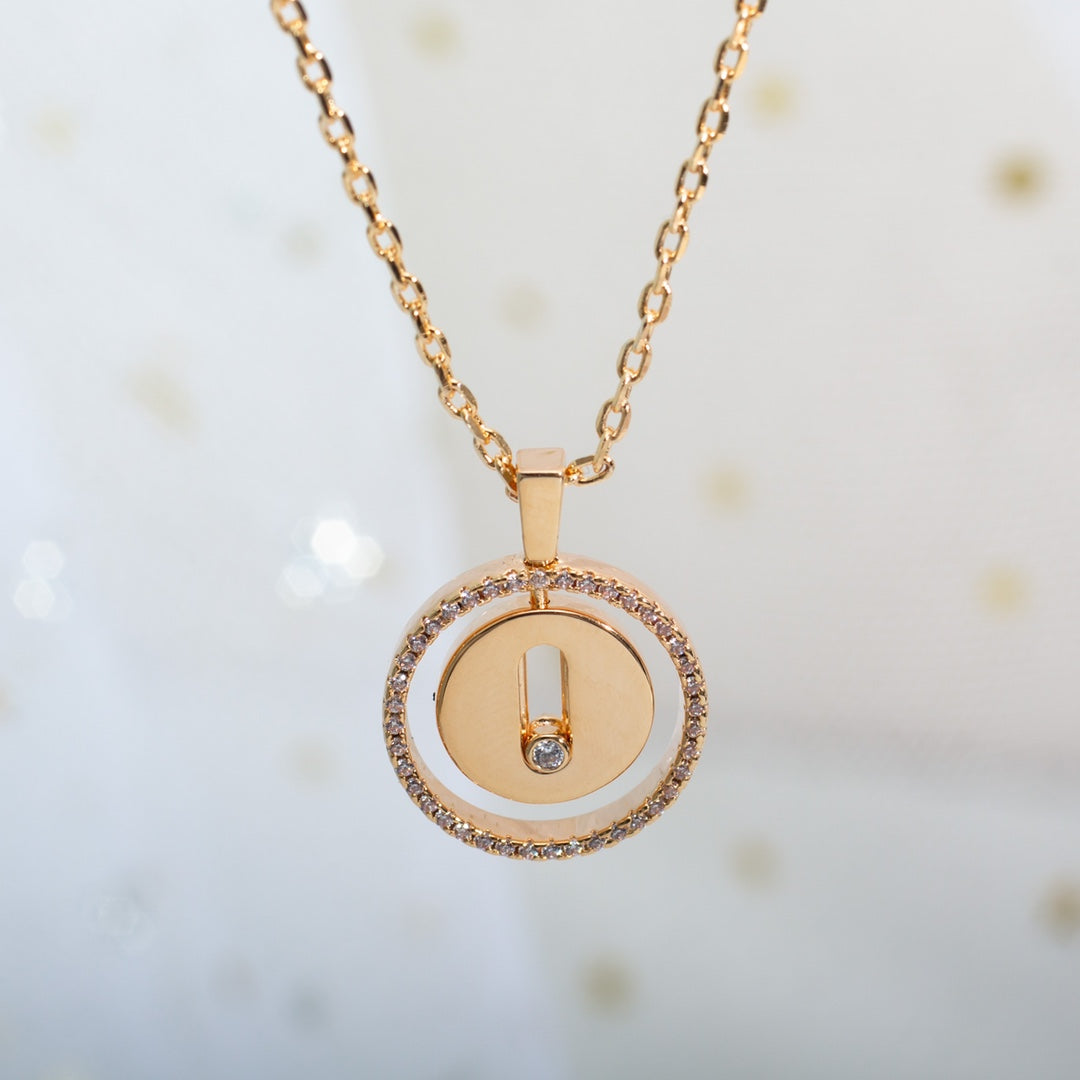 [ Moco ] Moco  MOVE PM NECKLACE PINK GOLD DIAMOND