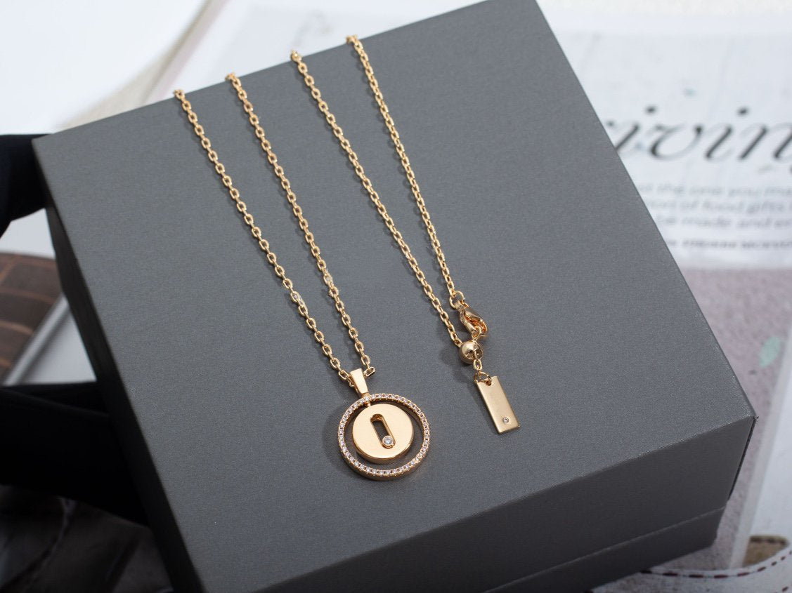 [ Moco ] Moco  MOVE PM NECKLACE PINK GOLD DIAMOND
