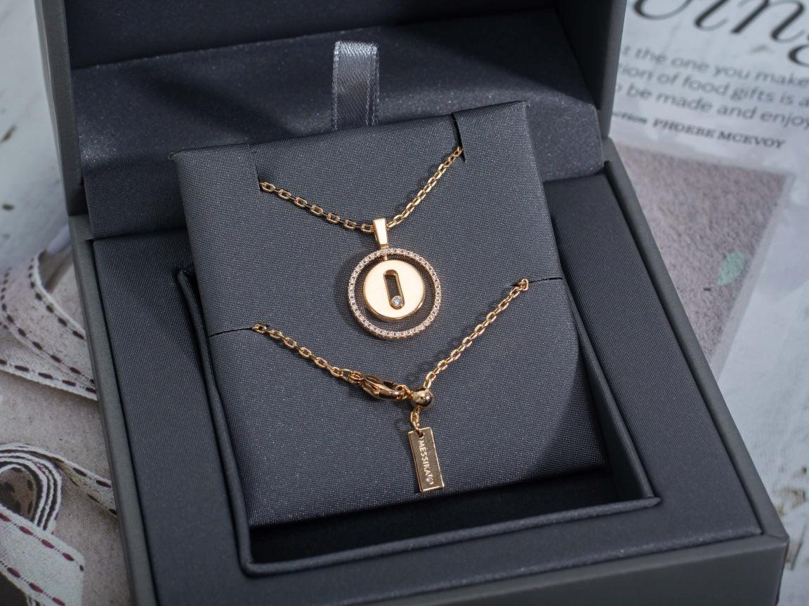 [ Moco ] Moco  MOVE PM NECKLACE PINK GOLD DIAMOND