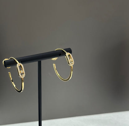 [ Moco ]CREOLES MOVE UNO PM DIAMOND EARRINGS