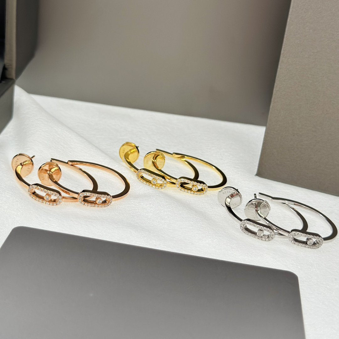 [ Moco ]CREOLES MOVE UNO PM DIAMOND EARRINGS