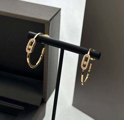 [ Moco ]CREOLES MOVE UNO PM DIAMOND EARRINGS