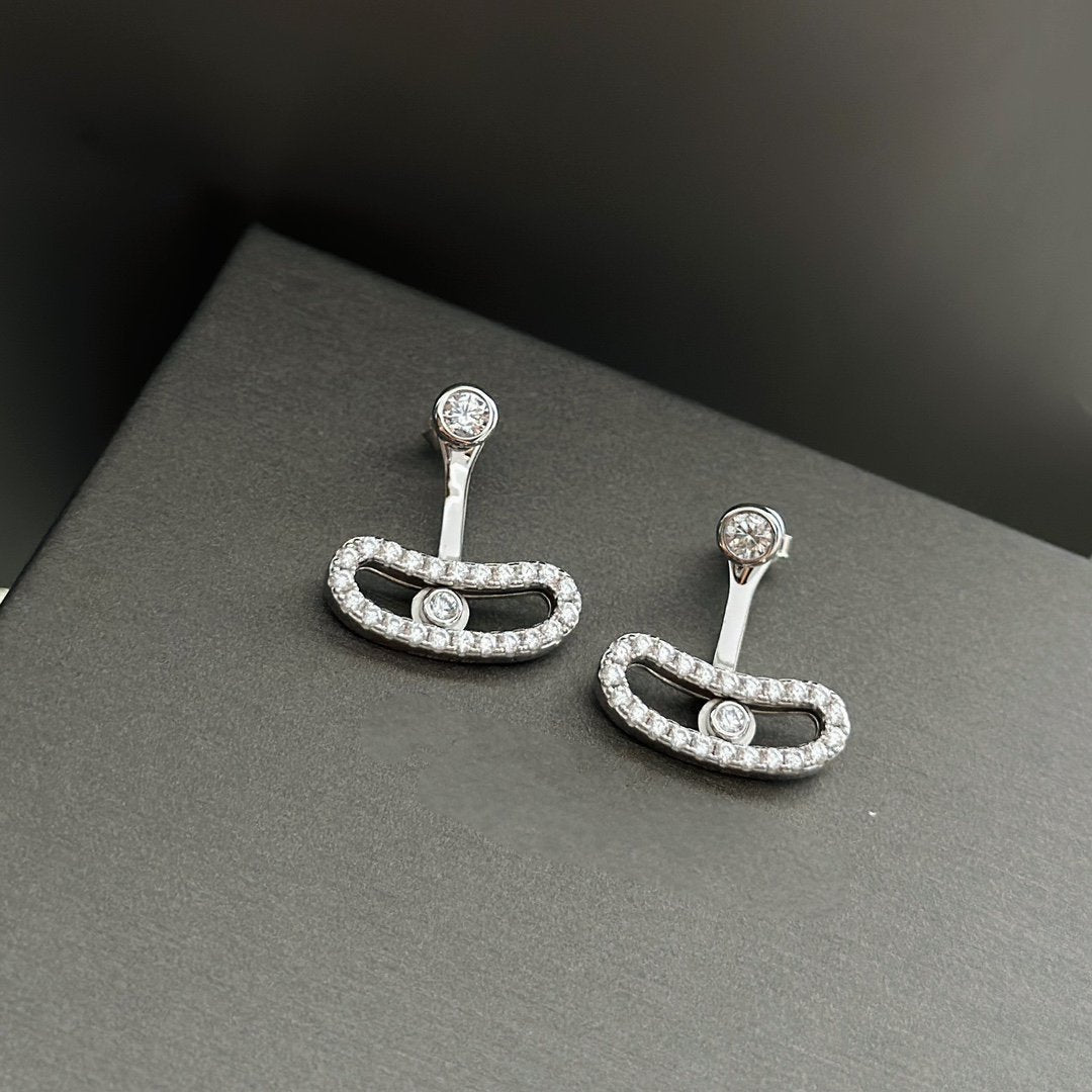 [ Moco ]MOVE UNO SILVER DIAMOND EARRINGS