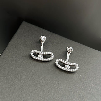 [ Moco ]MOVE UNO SILVER DIAMOND EARRINGS