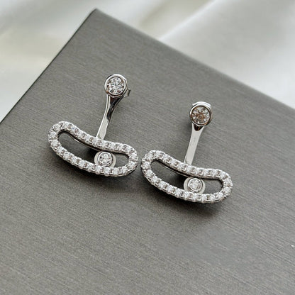 [ Moco ]MOVE UNO SILVER DIAMOND EARRINGS