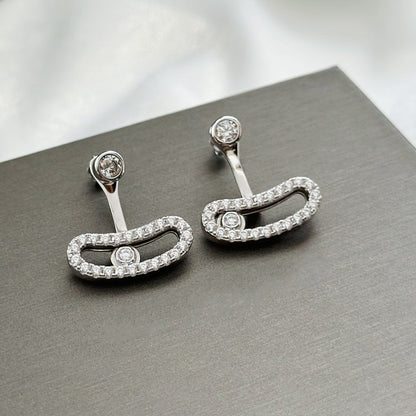 [ Moco ]MOVE UNO SILVER DIAMOND EARRINGS