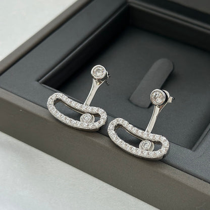 [ Moco ]MOVE UNO SILVER DIAMOND EARRINGS