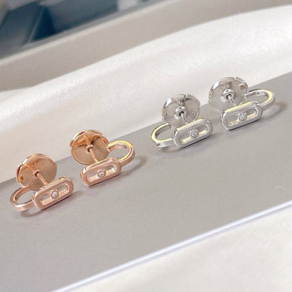 [ Moco ]CREOLES MOVE UNO MINI 1 DIAMOND EARRINGS