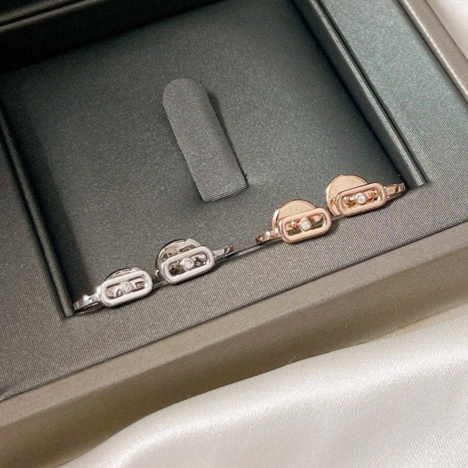 [ Moco ]CREOLES MOVE UNO MINI 1 DIAMOND EARRINGS