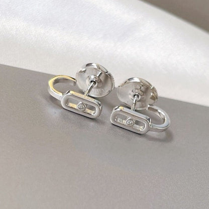 [ Moco ]CREOLES MOVE UNO MINI 1 DIAMOND EARRINGS