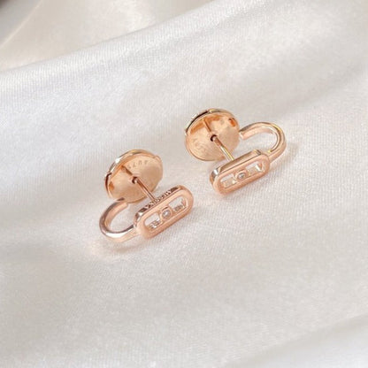 [ Moco ]CREOLES MOVE UNO MINI 1 DIAMOND EARRINGS