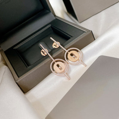 [ Moco ] Moco  MOVE ARROW PINK GOLD DIAMOND EARRINGS