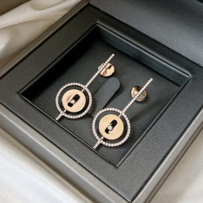 [ Moco ] Moco  MOVE ARROW PINK GOLD DIAMOND EARRINGS