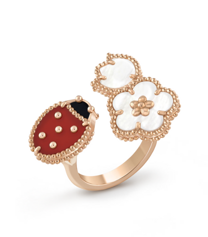 ¡®Moco¡¯LUCKY 3 MOTIF ROSE GOLD RING