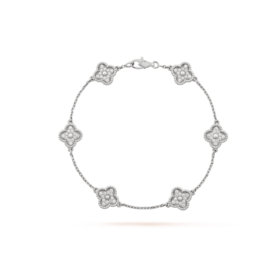 ¡®Moco¡¯CLOVER 6 MOTIF SILVER DIAMOND BRACELET