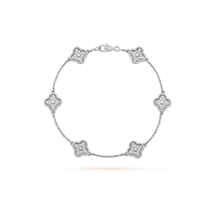 ¡®Moco¡¯CLOVER 6 MOTIF SILVER DIAMOND BRACELET