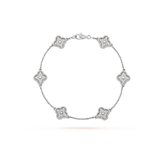 ¡®Moco¡¯CLOVER 6 MOTIF SILVER DIAMOND BRACELET