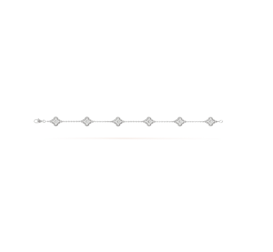 ¡®Moco¡¯CLOVER 6 MOTIF SILVER DIAMOND BRACELET
