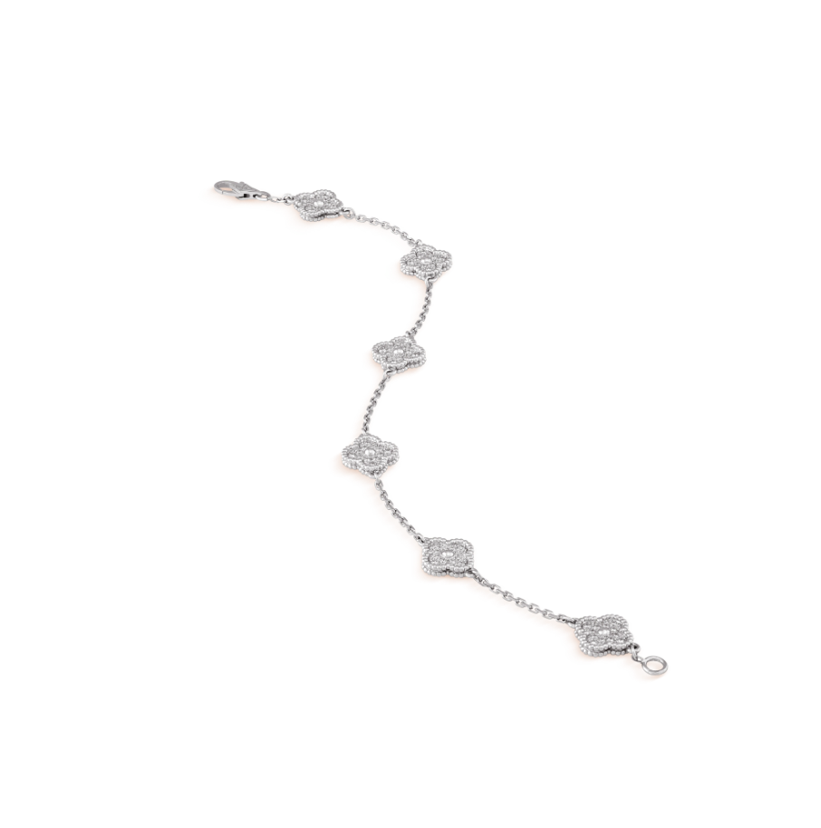 ¡®Moco¡¯CLOVER 6 MOTIF SILVER DIAMOND BRACELET
