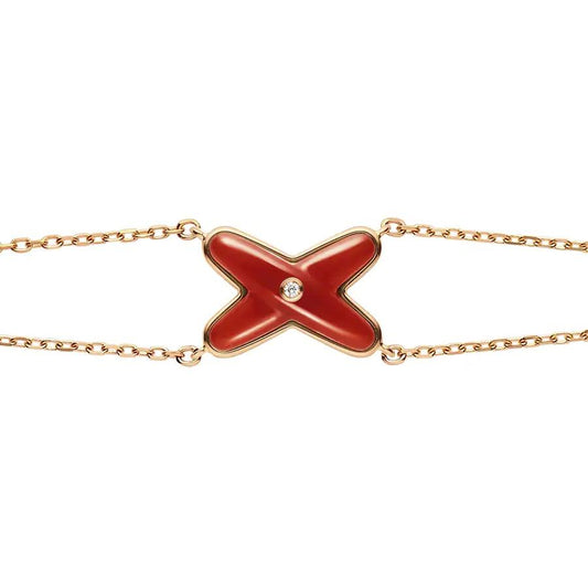 ¡®Moco¡¯JEUX BRACELET CARNELIAN PINK GOLD 1 DIAMOND