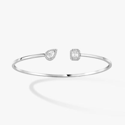 [ Moco ]JONC FLEX MY TWIN TOI & MOI SILVER DIAMOND BRACELET