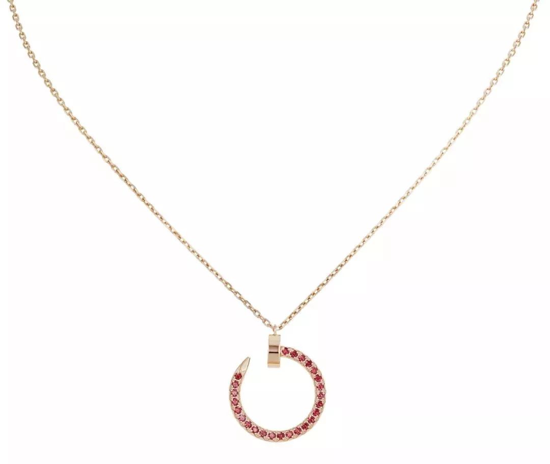 ¡®Moco¡¯JUSTE NECKLACE GOLD RED DIAMONDS