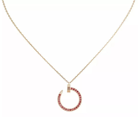 ¡®Moco¡¯JUSTE NECKLACE GOLD RED DIAMONDS