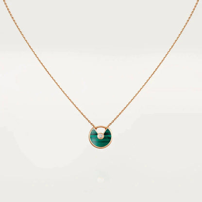 ¡®Moco¡¯AMULETTE ROSE GOLD MALACHITE NECKLACE
