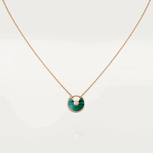 ¡®Moco¡¯AMULETTE ROSE GOLD MALACHITE NECKLACE
