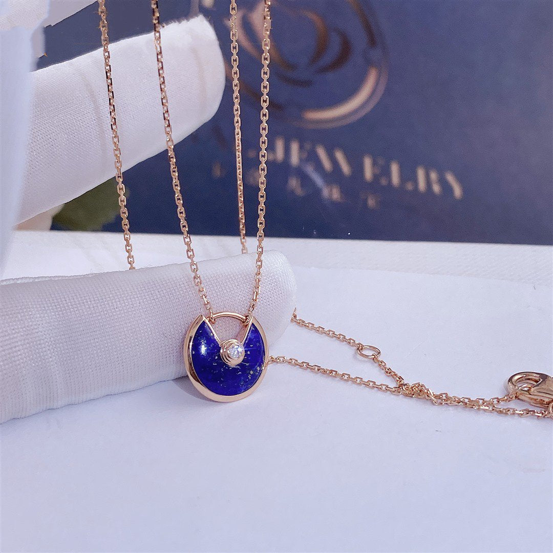 ¡®Moco¡¯AMULETTE ROSE GOLD AGATE NECKLACE