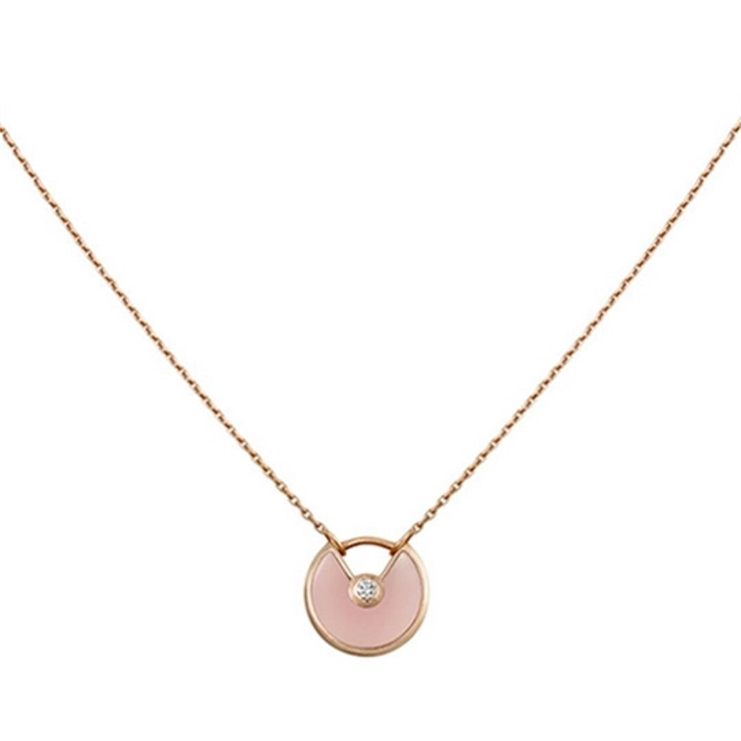 ¡®Moco¡¯AMULETTE ROSE GOLD PINK MOP NECKLACE