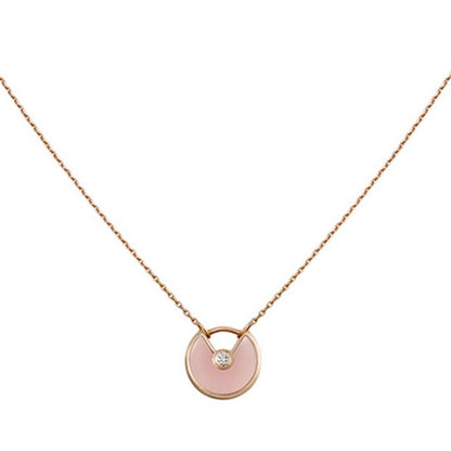 ¡®Moco¡¯AMULETTE ROSE GOLD PINK MOP NECKLACE