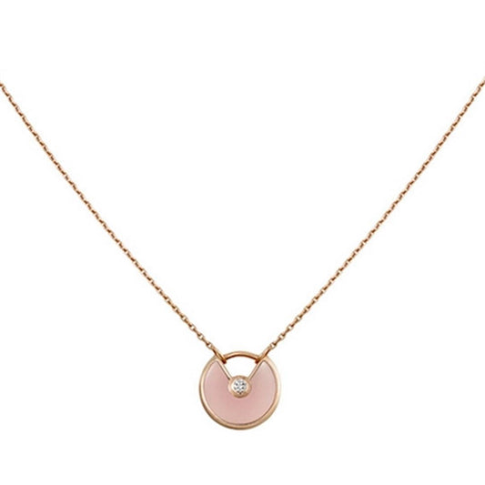 ¡®Moco¡¯AMULETTE ROSE GOLD PINK MOP NECKLACE
