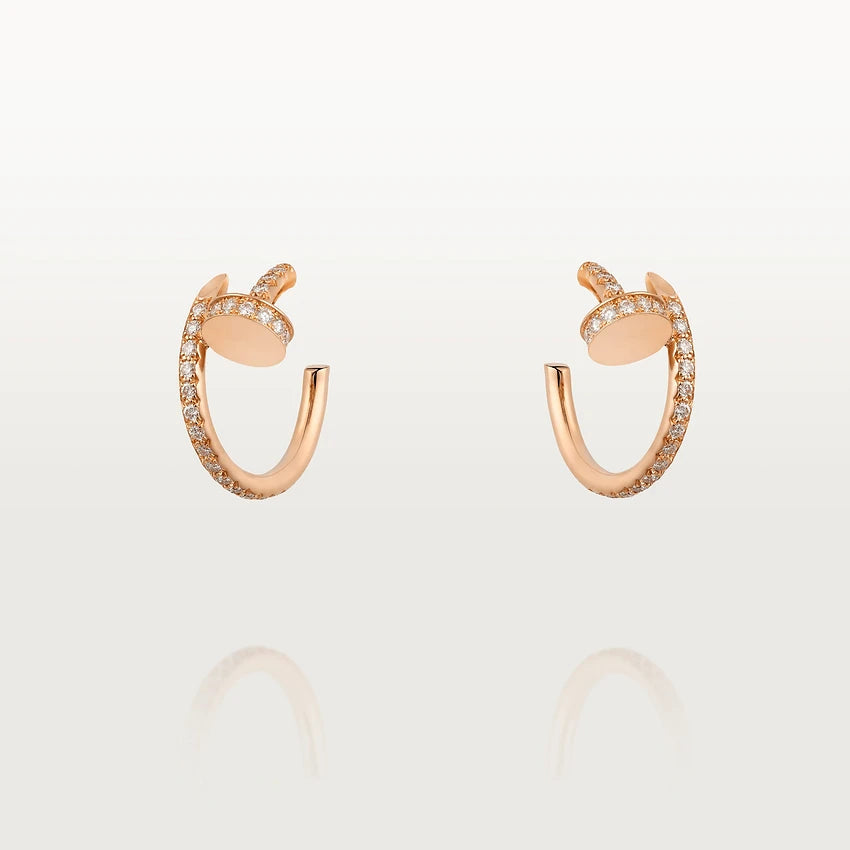 ¡®Moco¡¯JUSTE EARRINGS 12.75MM PINK GOLD DIAMOND