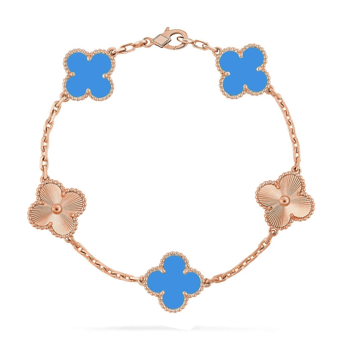 [Moco]New CLOVER 5 MOTIF BLUE AGATE BRACELET COLLECTION