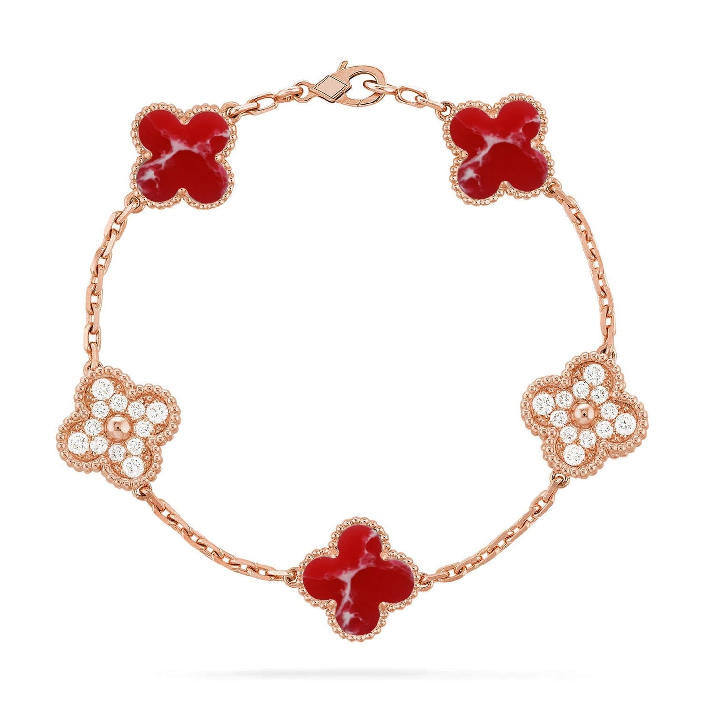 [Moco]New CLOVER 5 MOTIF RED PATTERN BRACELET COLLECTION
