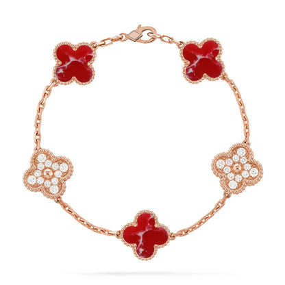 [Moco]New CLOVER 5 MOTIF RED PATTERN BRACELET COLLECTION