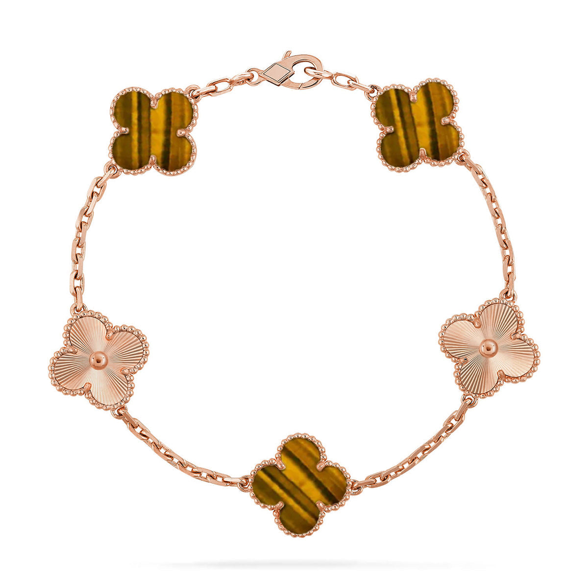 [Moco]New  CLOVER 5 MOTIFS TIGER EYE BRACELET COLLECTION