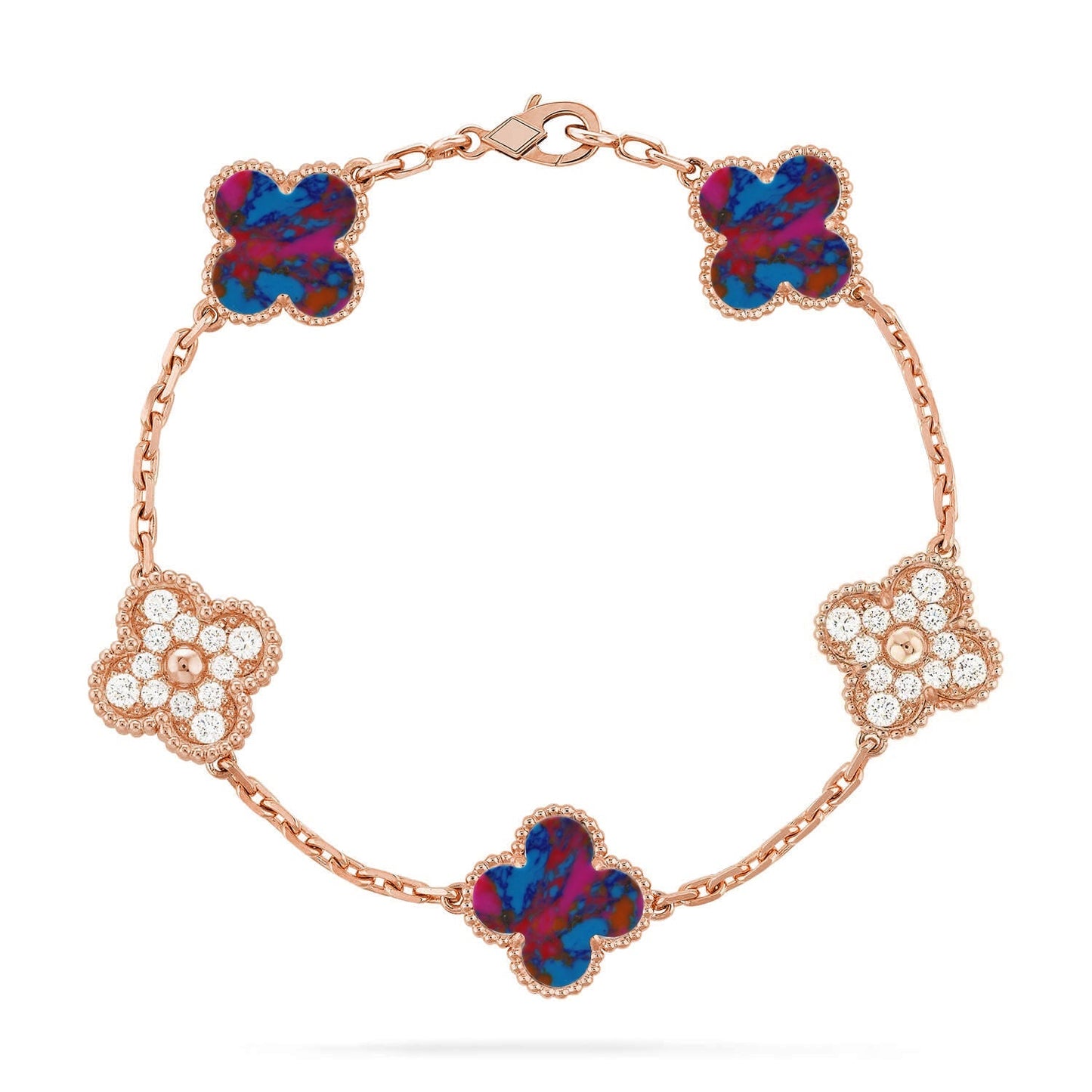 [Moco]New CLOVER 5 MOTIF COLOR GEMSTONES BRACELET COLLECTION
