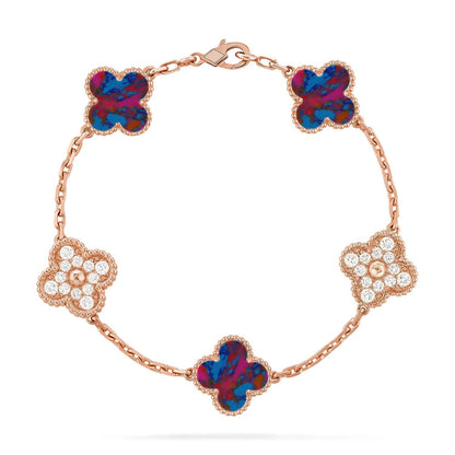 [Moco]New CLOVER 5 MOTIF COLOR GEMSTONES BRACELET COLLECTION