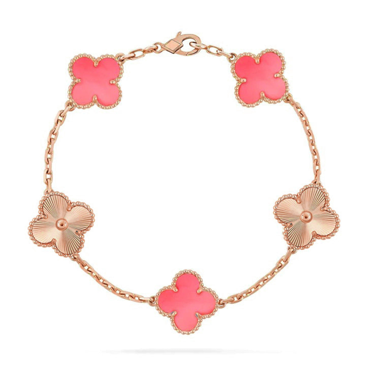 [Moco]New  CLOVER 5 MOTIFS  PINK MOP BRACELET COLLECTION