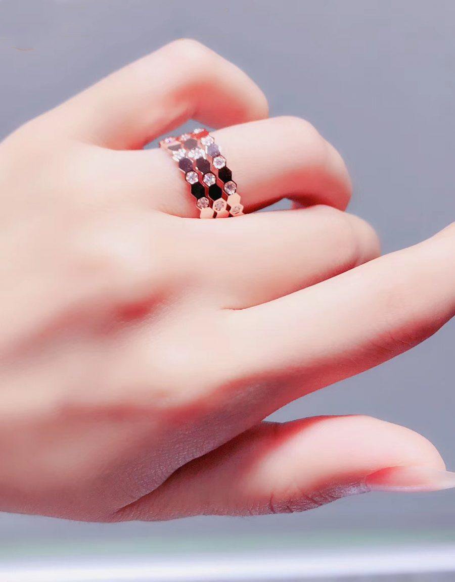 ¡®Moco¡¯BEE LOVE RING PINK GOLD DIAMOND