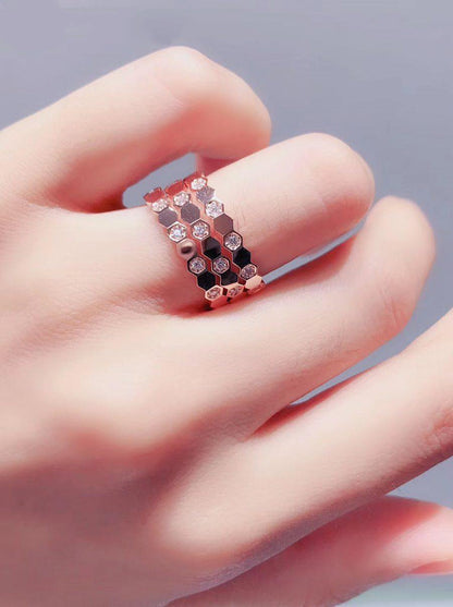 ¡®Moco¡¯BEE LOVE RING PINK GOLD DIAMOND