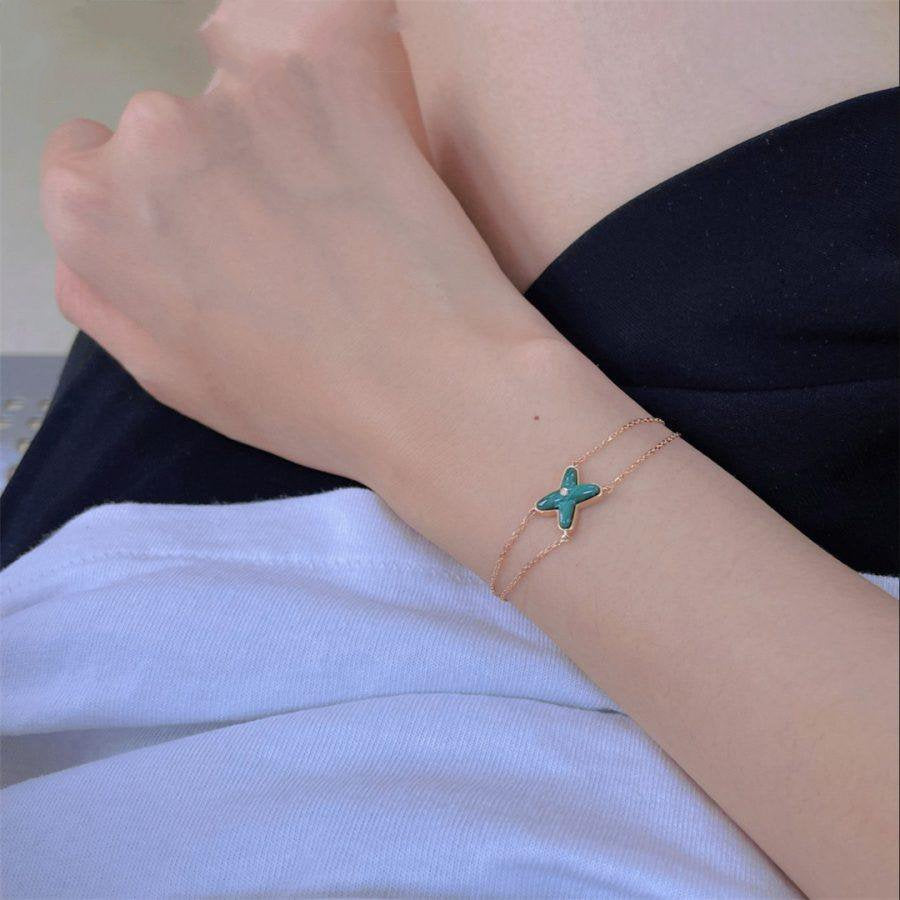 ¡®Moco¡¯JEUX BRACELET MALACHITE PINK GOLD 1 DIAMOND