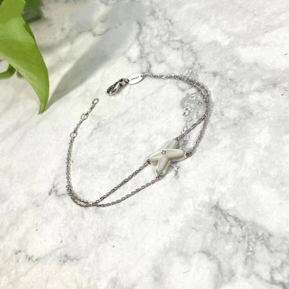 ¡®Moco¡¯JEUX BRACELET WHITE MOP SILVER 1 DIAMOND