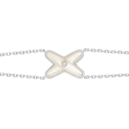 ¡®Moco¡¯JEUX BRACELET WHITE MOP SILVER 1 DIAMOND